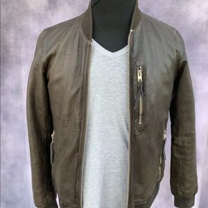 All Saints Leather Bomber Jacket